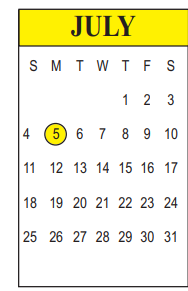 District School Academic Calendar for Buckeye Elementary School for July 2021