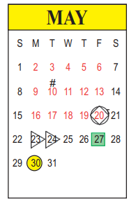 District School Academic Calendar for Ruby-wise Elementary School for May 2022