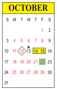 District School Academic Calendar for Lessie Moore Elementary School for October 2021