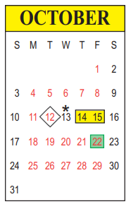 District School Academic Calendar for Ruby-wise Elementary School for October 2021