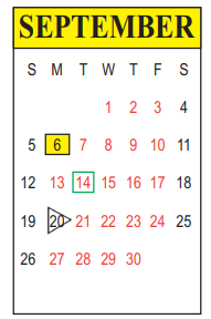 District School Academic Calendar for Ruby-wise Elementary School for September 2021
