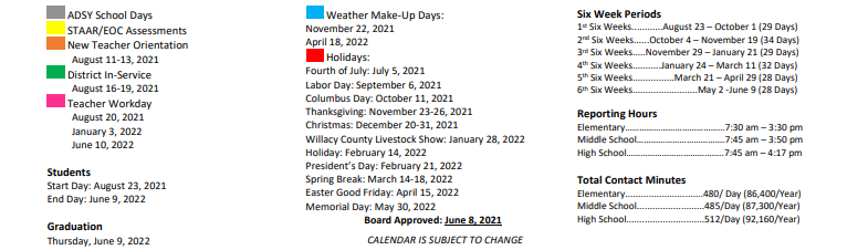 District School Academic Calendar Key for Pittman Elementary