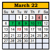 District School Academic Calendar for Reagan County Elementary for March 2022