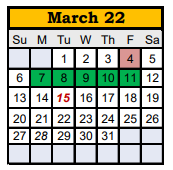 District School Academic Calendar for Reagan County Middle for March 2022