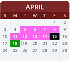 District School Academic Calendar for P A S S /a E P for April 2022