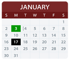 District School Academic Calendar for Eastridge Elementary for January 2022