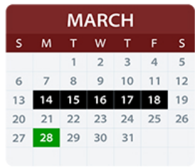 District School Academic Calendar for P A S S /a E P for March 2022