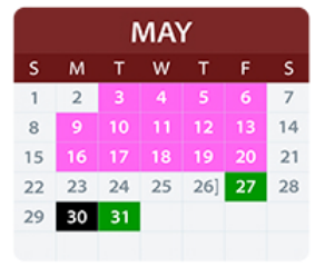 District School Academic Calendar for P A S S /a E P for May 2022