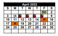 District School Academic Calendar for Refugio High School for April 2022