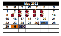 District School Academic Calendar for Stricklin Elementary for May 2022