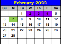 District School Academic Calendar for Ricardo Elementary for February 2022