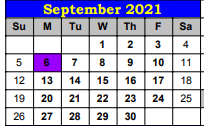 District School Academic Calendar for Ricardo Elementary for September 2021