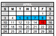 District School Academic Calendar for Rice High School for April 2022