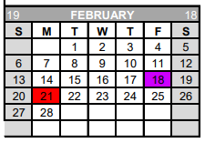 District School Academic Calendar for Rice Elementary for February 2022