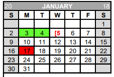 District School Academic Calendar for Rice High School for January 2022