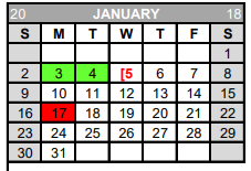 District School Academic Calendar for Rice Elementary for January 2022