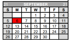 District School Academic Calendar for Rice Elementary for September 2021