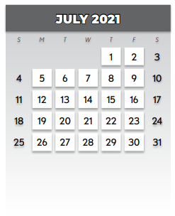 District School Academic Calendar for Lake Highlands J H for July 2021