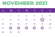 District School Academic Calendar for Eau Claire High for November 2021