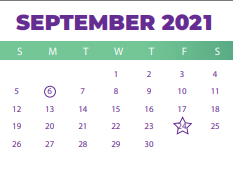 District School Academic Calendar for Midlands Math And Business Academy (charter) for September 2021
