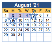 District School Academic Calendar for Freedom Park Elementary for August 2021