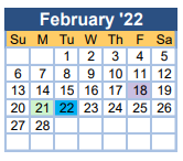 District School Academic Calendar for Glenn Hills Middle School for February 2022