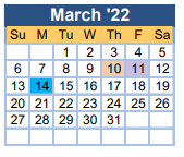 District School Academic Calendar for Mcbean Elementary School for March 2022
