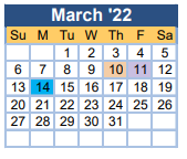 District School Academic Calendar for Morgan Road Middle School for March 2022