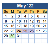 District School Academic Calendar for Mcbean Elementary School for May 2022