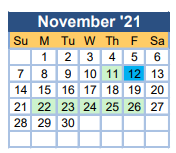 District School Academic Calendar for Richmond County Alternative School for November 2021