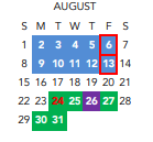 District School Academic Calendar for Broad Rock ELEM. for August 2021