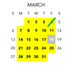 District School Academic Calendar for J. E. B. Stuart ELEM. for March 2022