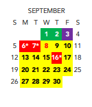 District School Academic Calendar for Franklin Military Academy for September 2021