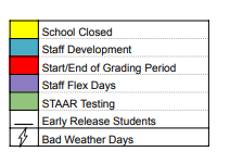 District School Academic Calendar Legend for Riesel School