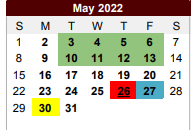 District School Academic Calendar for Foster Elementary School for May 2022