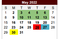 District School Academic Calendar for Challenge Academy for May 2022