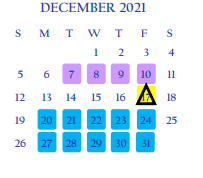 District School Academic Calendar for John & Olive Hinojosa Elementary for December 2021
