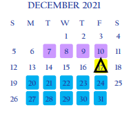 District School Academic Calendar for Veterans Middle School for December 2021