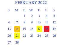 District School Academic Calendar for Veterans Middle School for February 2022