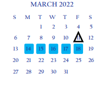 District School Academic Calendar for John & Olive Hinojosa Elementary for March 2022