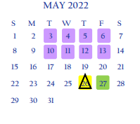 District School Academic Calendar for North Grammar Elementary for May 2022