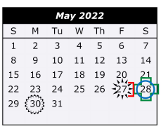 District School Academic Calendar for Cameron Co J J A E P for May 2022