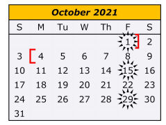 District School Academic Calendar for Rio Hondo Junior High for October 2021