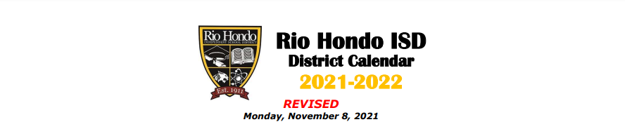 District School Academic Calendar for Rio Hondo Elementary