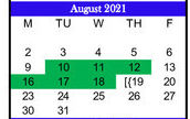 District School Academic Calendar for Rivercrest High School for August 2021
