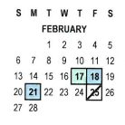 District School Academic Calendar for Harrison Elementary for February 2022