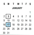 District School Academic Calendar for Riverside Unified Independent Study for January 2022