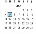 District School Academic Calendar for Grant Elementary for July 2021