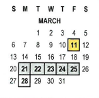 District School Academic Calendar for Riverside Unified Independent Study for March 2022