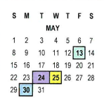 District School Academic Calendar for Riverside Unified Independent Study for May 2022